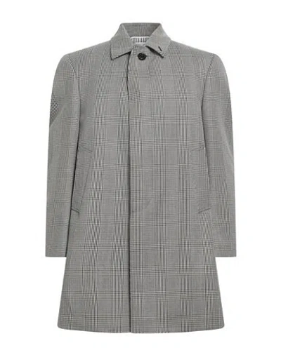 Thom Browne Man Coat Black Size 4 Wool In Gray