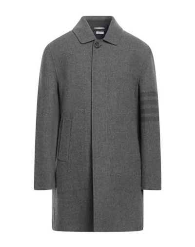 Thom Browne Man Coat Grey Size 2 Wool, Cashmere In Gray