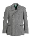 Thom Browne Man Coat Grey Size 4 Wool