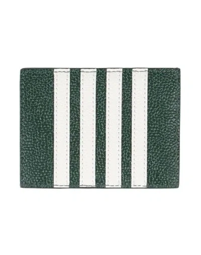 Thom Browne Man Document Holder Green Size - Leather In Burgundy