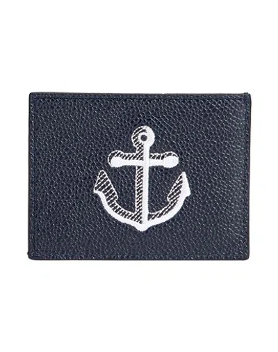 Thom Browne Man Document Holder Midnight Blue Size - Leather