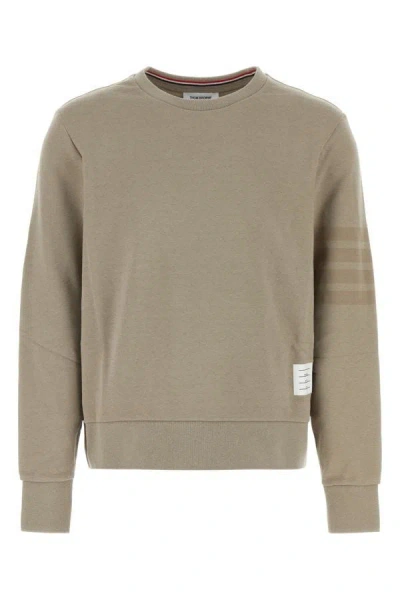 THOM BROWNE THOM BROWNE MAN DOVE GREY COTTON SWEATSHIRT