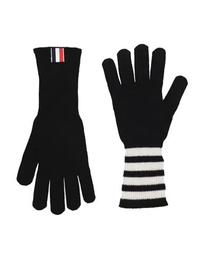 Thom Browne Man Gloves Black Size M Cashmere