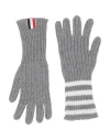 Thom Browne Man Gloves Grey Size L Cashmere