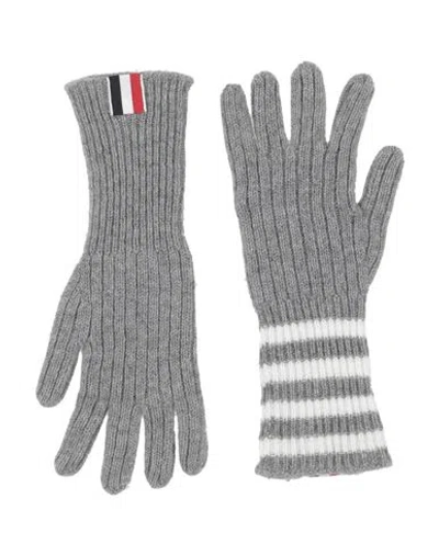 Thom Browne Man Gloves Grey Size L Cashmere