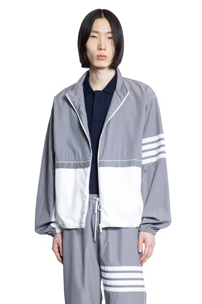 Thom Browne Man Grey Jackets In Gray