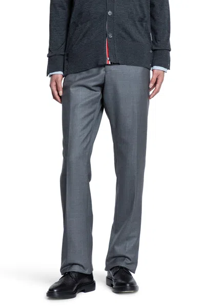 Thom Browne Man Grey Trousers In Gray