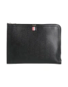 Thom Browne Man Handbag Black Size - Leather In Black