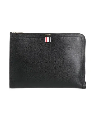 Thom Browne Man Handbag Black Size - Leather