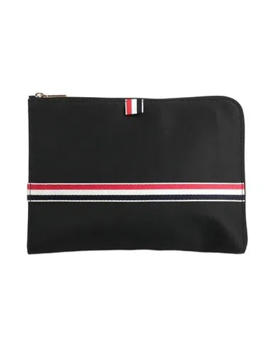 Thom Browne Man Handbag Black Size - Textile Fibers, Leather