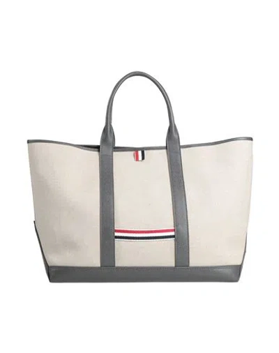 Thom Browne Man Handbag Light Grey Size - Textile Fibers, Leather