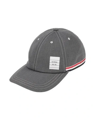 Thom Browne Man Hat Grey Size M Polyester, Cotton In Gray