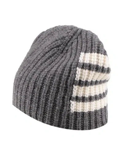 Thom Browne Man Hat Grey Size Onesize Virgin Wool
