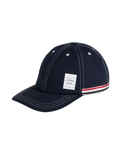 Thom Browne Man Hat Navy Size L Polyester, Cotton