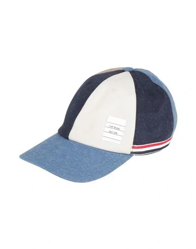 Thom Browne Man Hat Slate Blue Size L Cotton