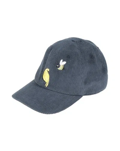 Thom Browne Man Hat Slate Blue Size M Cotton, Polyester