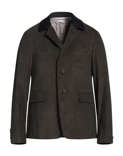 Thom Browne Man Jacket Dark Green Size 3 Cotton