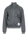 Thom Browne Man Jacket Grey Size 3 Polyamide, Cotton, Elastane In Gray