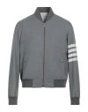 Thom Browne Man Jacket Grey Size 4 Wool