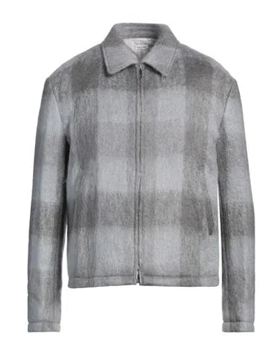 Thom Browne Man Jacket Grey Size 1 Mohair Wool, Wool, Nylon
