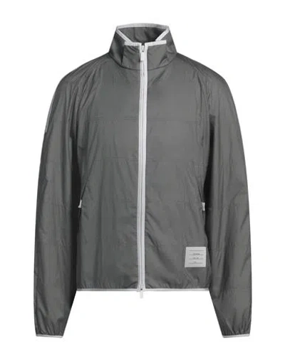 Thom Browne Man Jacket Lead Size 5 Nylon In Grey