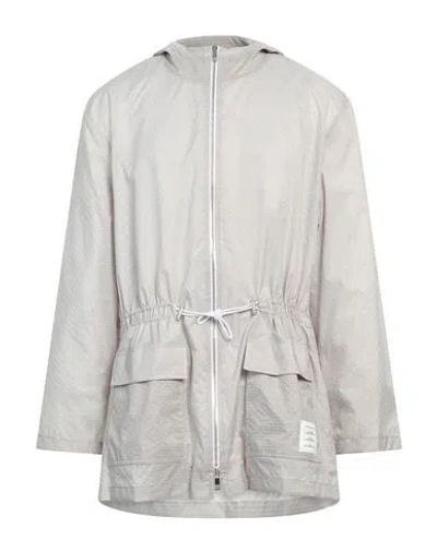 Thom Browne Man Jacket Light Grey Size 4 Polyamide