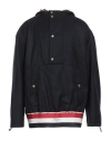 Thom Browne Anorak In Fresco Lana Con Banda Tricolore In Blue