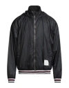 Thom Browne Man Jacket Midnight Blue Size 4 Polyamide, Cotton, Elastane In Black