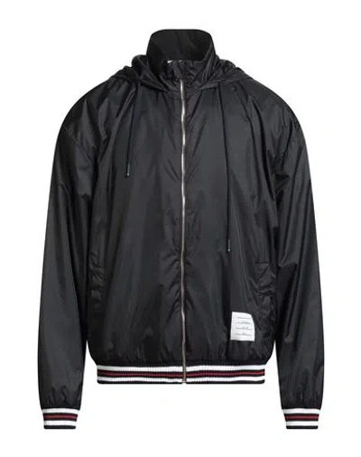 Thom Browne Man Jacket Midnight Blue Size 4 Polyamide, Cotton, Elastane