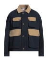 Thom Browne Thom Brown Contrasted Corduroy Cropped Coat In Blue