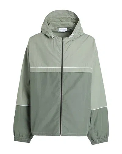 Thom Browne Man Jacket Military Green Size 5 Cotton, Nylon