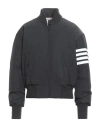 THOM BROWNE THOM BROWNE MAN PUFFER STEEL GREY SIZE 5 POLYESTER, WOOL, POLYAMIDE, ELASTANE