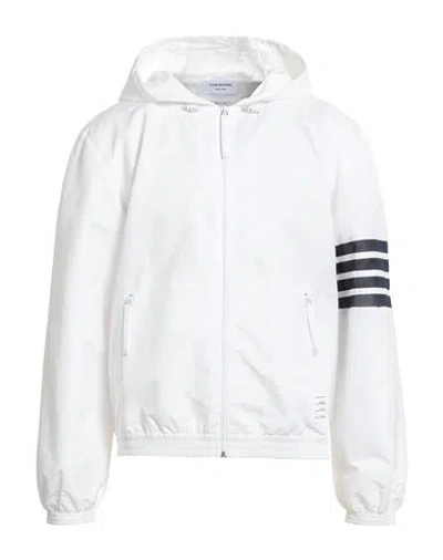 Thom Browne Man Jacket White Size 2 Polyamide, Polyester