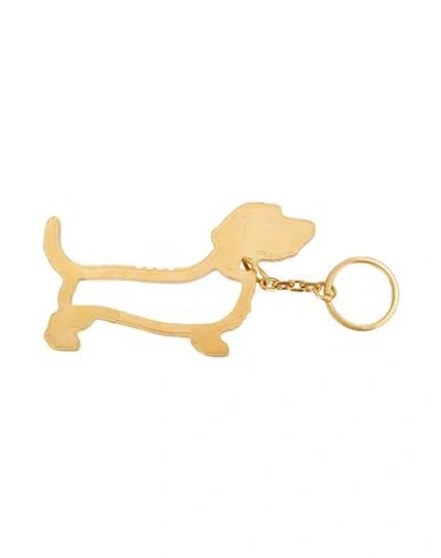 Thom Browne Man Key Ring Gold Size - Brass