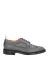Thom Browne Man Lace-up Shoes Grey Size 10 Leather In Gray