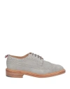 Thom Browne Man Lace-up Shoes Grey Size 9 Leather In Grey