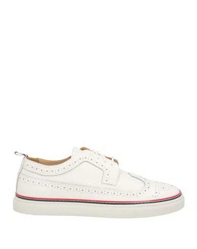 Thom Browne Man Lace-up Shoes White Size 9 Leather
