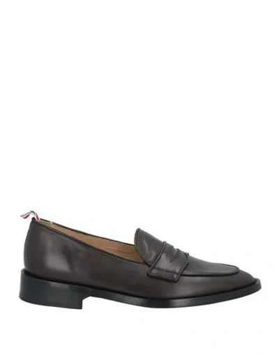 Thom Browne Man Loafers Dark Brown Size 7 Calfskin