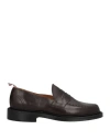 Thom Browne Man Loafers Dark Brown Size 11 Soft Leather In Brown