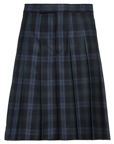 Thom Browne Man Midi Skirt Midnight Blue Size 5 Wool, Cashmere
