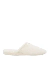Thom Browne Shearling Slippers In White