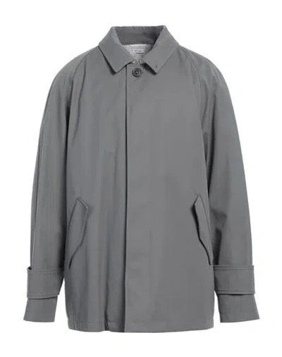 Thom Browne Man Overcoat & Trench Coat Grey Size 3 Polyester, Cotton, Polyurethane In Gray