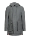 Thom Browne Man Overcoat & Trench Coat Lead Size 5 Wool, Polyurethane