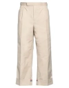 Thom Browne Man Pants Beige Size 3 Polyester, Cotton In Beige