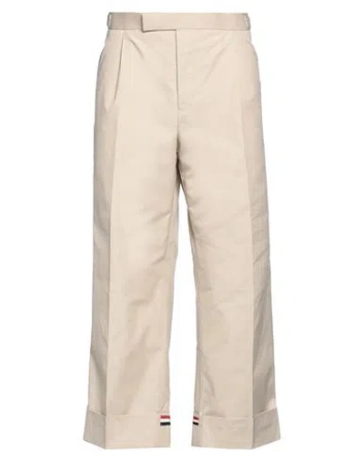 Thom Browne Man Pants Beige Size 3 Polyester, Cotton