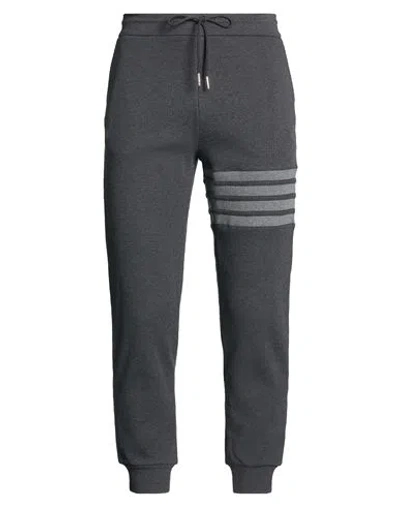 Thom Browne Man Pants Charcoal Size 2 Cotton, Elastane In Multi