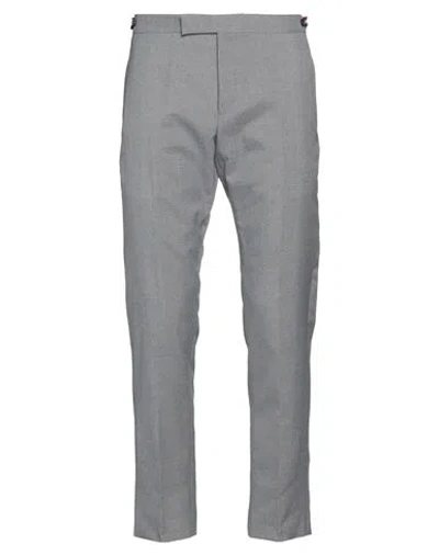 Thom Browne Man Pants Grey Size 4 Wool, Polyester