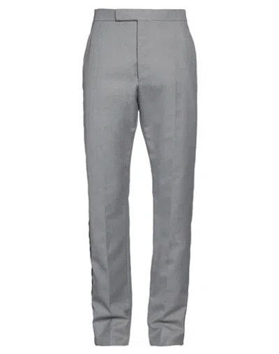 Thom Browne Man Pants Grey Size 3 Polyester, Wool