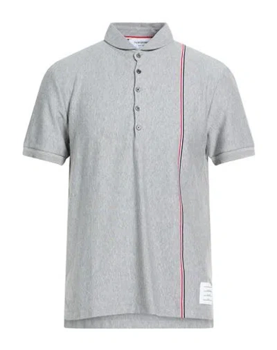 Thom Browne Man Polo Shirt Grey Size 3 Cotton In Gray