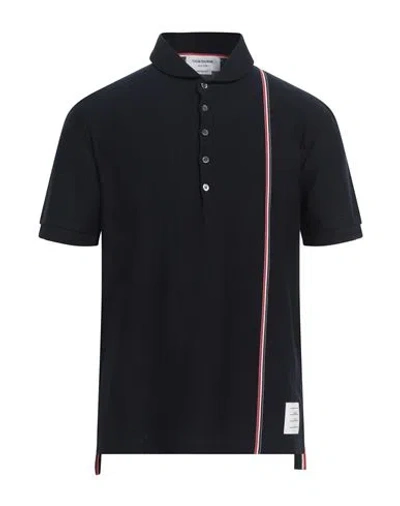 Thom Browne Man Polo Shirt Navy Size 2 Cotton